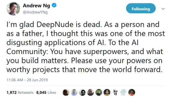 DeepNude Twitter Review
